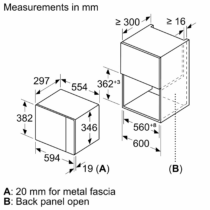 Lò vi sóng Bosch BFL524MB2 âm tủ 20 lít Series 4
